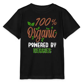 100% Organic Powered by Veggies - Biologisch - Stanley/Stella Kinder T-Shirt MINI CREATOR  - Schwarz - Vorne - Mikhail (115cm)