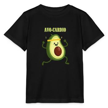 Avocado - Avo-Cardio - Vegan - Gesundes Essen - Stanley/Stella Kinder T-Shirt MINI CREATOR  - Schwarz - Vorne - Mikhail (115cm)