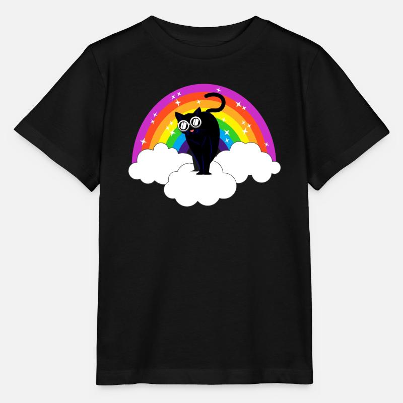 Kidcore Regenbogen Schwarze Coole Katze Geschenk - Stanley/Stella Kinder T-Shirt MINI CREATOR  - Schwarz