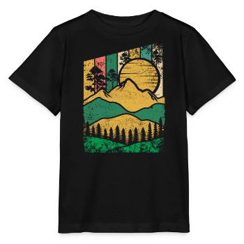 Berg Wald Sonne - Stanley/Stella Kinder T-Shirt MINI CREATOR  - Schwarz - Vorne - Mikhail (115cm)