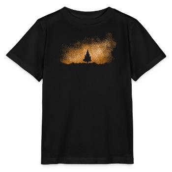 Baum im Sternenhimmel orange - Stanley/Stella Kinder T-Shirt MINI CREATOR  - Schwarz - Vorne - Mikhail (115cm)