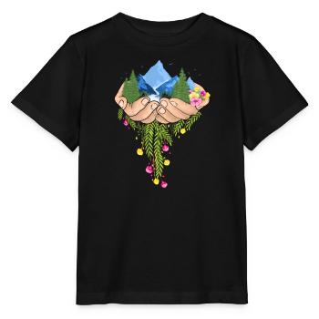 Nature in Hands - Stanley/Stella Kinder T-Shirt MINI CREATOR  - Schwarz - Vorne - Mikhail (115cm)