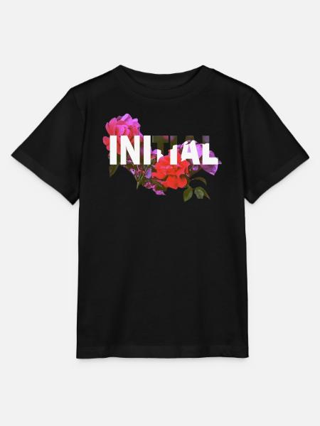 Initial Flowers - Stanley/Stella Kinder T-Shirt MINI CREATOR - Schwarz