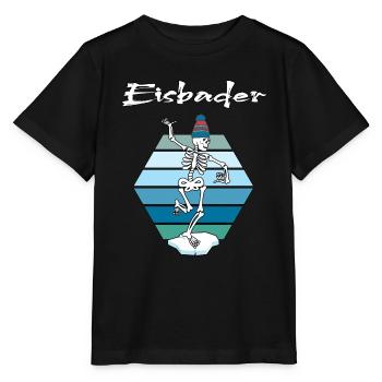 Bain de glace Un nageur d’hiver va se baigner sur glace - T-shirt bio MINI CREATOR Stanley/Stella Enfant - noir - Devant - Mikhail (115cm)