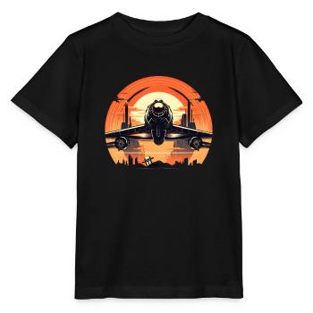 Flugzeug - Stanley/Stella Kinder T-Shirt MINI CREATOR  - Schwarz - Vorne - Mikhail (115cm)