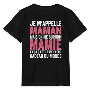 Je M'appelle Maman Mais On Me Surnom Mamie Drôles - T-shirt bio MINI CREATOR Stanley/Stella Enfant - noir - Devant - Mikhail (115cm)