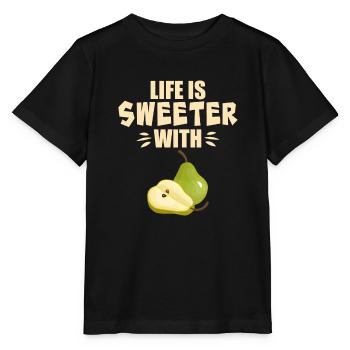 Life Is Sweeter With Pear - Stanley/Stella MINI CREATOR Kids’ T-Shirt - black - Front - Mikhail (115cm)