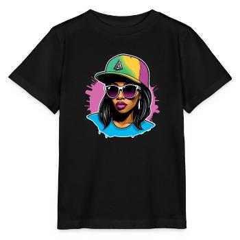 Urbanes Vibe Girl - Stanley/Stella Kinder T-Shirt MINI CREATOR  - Schwarz - Vorne - Mikhail (115cm)