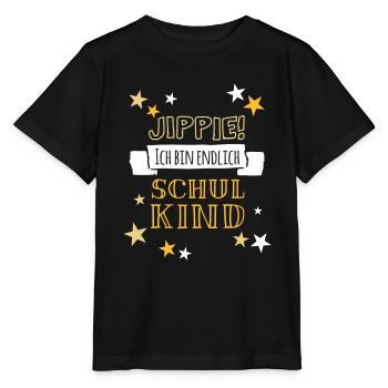 Jippie, ich bin endlich Schulkind - Stanley/Stella Kinder T-Shirt MINI CREATOR  - Schwarz - Vorne - Mikhail (115cm)