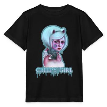 Creepy Girl Pastel Goth Girl Kawaii - T-shirt bio MINI CREATOR Stanley/Stella Enfant - noir - Devant - Mikhail (115cm)