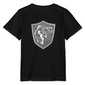 Sandre - Zanderangeln Emblème - T-shirt bio MINI CREATOR Stanley/Stella Enfant - noir - Devant - Mikhail (115cm)
