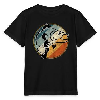 Pêche au sandre rétro - T-shirt bio MINI CREATOR Stanley/Stella Enfant - noir - Devant - Mikhail (115cm)