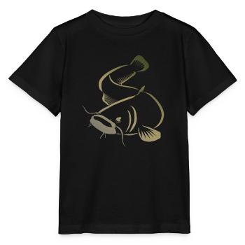 Catfish catfish fishing - Stanley/Stella MINI CREATOR Kids’ T-Shirt - black - Front - Mikhail (115cm)