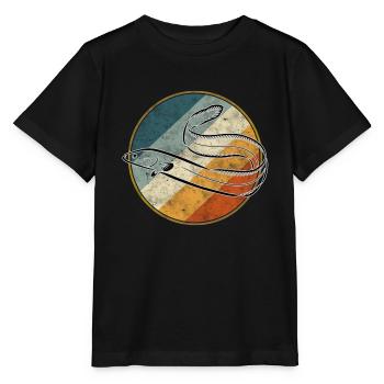 Eel fishing retro - Stanley/Stella MINI CREATOR Kids’ T-Shirt - black - Front - Mikhail (115cm)