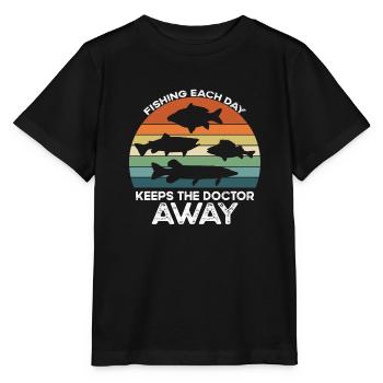 Fishing every day - Friedfish and Predatory Fish - Stanley/Stella MINI CREATOR Kids’ T-Shirt - black - Front - Mikhail (115cm)