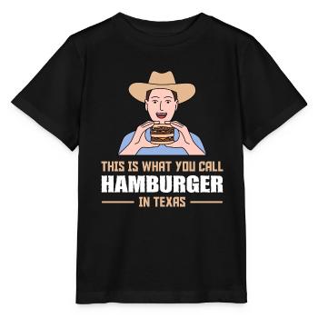 Hamburger in Texas Design für stolze Texaner - Stanley/Stella Kinder T-Shirt MINI CREATOR  - Schwarz - Vorne - Mikhail (115cm)