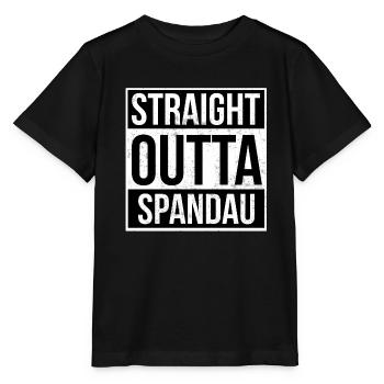 Straight Outta Spandau! | Berlin chemise - T-shirt bio MINI CREATOR Stanley/Stella Enfant - noir - Devant - Mikhail (115cm)