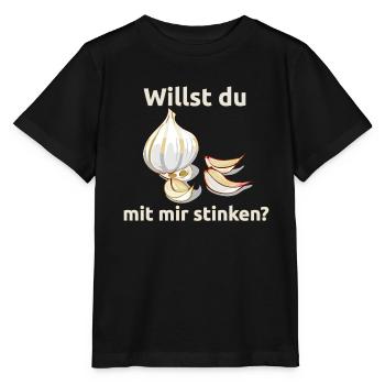 Knoblauch Knobi stinken Liebe Geschenk - Stanley/Stella Kinder T-Shirt MINI CREATOR  - Schwarz - Vorne - Mikhail (115cm)