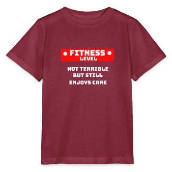 Fitness Work Out Training Exercising Muscles - Stanley/Stella MINI CREATOR Kids’ T-Shirt - burgundy - Front - Kain (125cm)