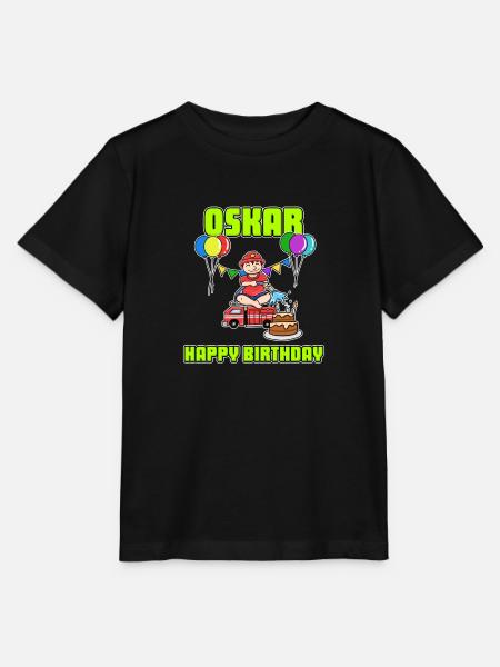 Birthday Fire Brigade Oskar Gift Birthday - Stanley/Stella MINI CREATOR Kids’ T-Shirt - black