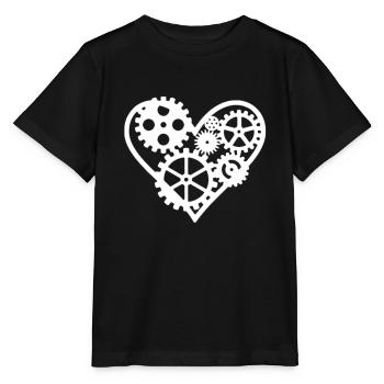 Coeur Steampunk - T-shirt bio MINI CREATOR Stanley/Stella Enfant - noir - Devant - Mikhail (115cm)