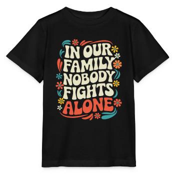 Sensibilisation au cancer Cancer Cancer du sein - T-shirt bio MINI CREATOR Stanley/Stella Enfant - noir - Devant - Mikhail (115cm)