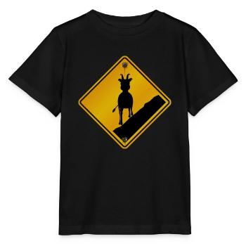 Danger roadsign traversee von dahu - Stanley/Stella Kinder T-Shirt MINI CREATOR  - Schwarz - Vorne - Mikhail (115cm)