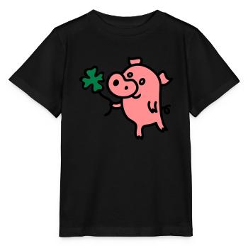 Pig clover 3 - Stanley/Stella MINI CREATOR Kids’ T-Shirt - black - Front - Mikhail (115cm)