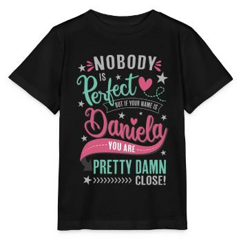 Personne n’est parfait - Daniela Name Gift Idea - T-shirt bio MINI CREATOR Stanley/Stella Enfant - noir - Devant - Mikhail (115cm)