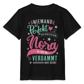 Nora Vorname lustiger Spruch Namenstag Geschenk - Stanley/Stella Kinder T-Shirt MINI CREATOR  - Schwarz - Vorne - Mikhail (115cm)