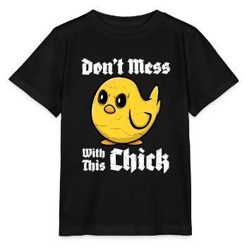 Ne plaisante pas avec ce poussin - T-shirt bio MINI CREATOR Stanley/Stella Enfant - noir - Devant - Mikhail (115cm)