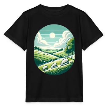 Yorkshire Countryside Scenic Design - Stanley/Stella MINI CREATOR Kids’ T-Shirt - black - Front - Mikhail (115cm)