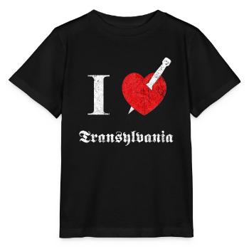 I love Transylvania (white, dd print) - Stanley/Stella Kinder T-Shirt MINI CREATOR  - Schwarz - Vorne - Mikhail (115cm)