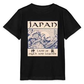 Japon Histoire démon tsunami - T-shirt bio MINI CREATOR Stanley/Stella Enfant - noir - Devant - Mikhail (115cm)