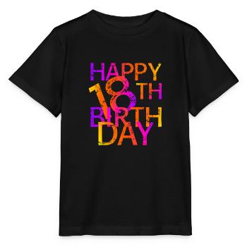 Happy 18th birthday - Stanley/Stella MINI CREATOR Kids’ T-Shirt - black - Front - Mikhail (115cm)