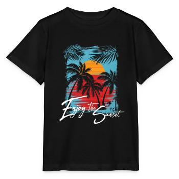 Enjoy the sunset - Stanley/Stella MINI CREATOR Kids’ T-Shirt - black - Front - Mikhail (115cm)