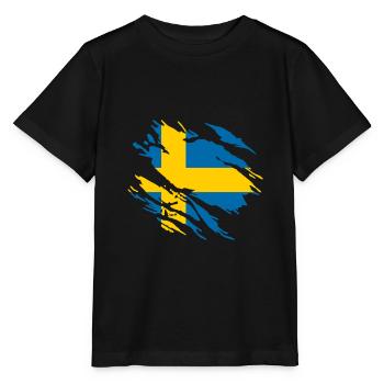 Drapeau suédois - T-shirt bio MINI CREATOR Stanley/Stella Enfant - noir - Devant - Mikhail (115cm)