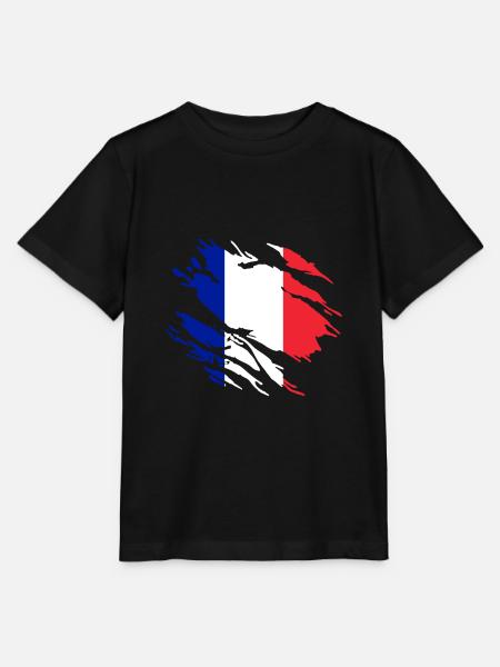 Drapeau france - T-shirt bio MINI CREATOR Stanley/Stella Enfant - noir