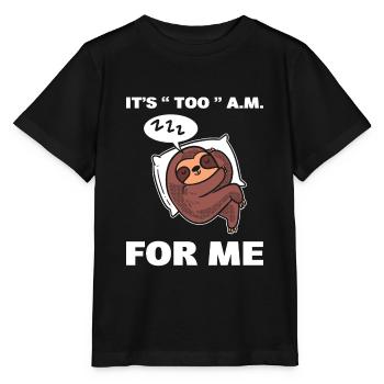 Sleeping sloth sleepyhead - Stanley/Stella MINI CREATOR Kids’ T-Shirt - black - Front - Mikhail (115cm)