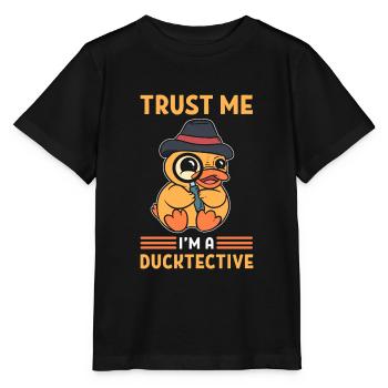 Ducktective Duck Détective privé - T-shirt bio MINI CREATOR Stanley/Stella Enfant - noir - Devant - Mikhail (115cm)