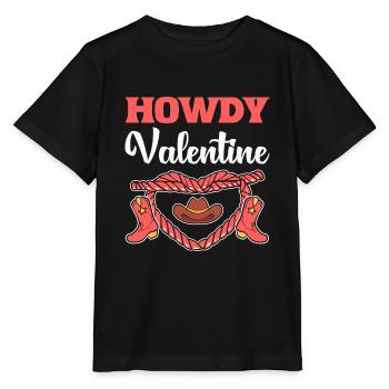 Howdy Valentine rancher - Stanley/Stella MINI CREATOR Kids’ T-Shirt - black - Front - Mikhail (115cm)