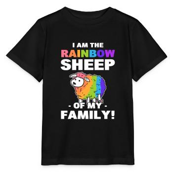 I Am The Rainbow Sheep Of My Family Gay - Stanley/Stella MINI CREATOR Kids’ T-Shirt - black - Front - Mikhail (115cm)