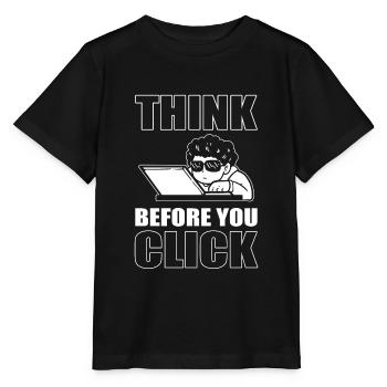 Think Before You Click Technophile - Stanley/Stella MINI CREATOR Kids’ T-Shirt - black - Front - Mikhail (115cm)