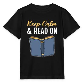 Restez calme et lisez sur Bibliophile - T-shirt bio MINI CREATOR Stanley/Stella Enfant - noir - Devant - Mikhail (115cm)