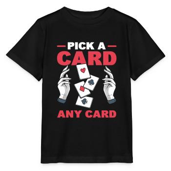 Cool Card Magician Wizard - T-shirt bio MINI CREATOR Stanley/Stella Enfant - noir - Devant - Mikhail (115cm)