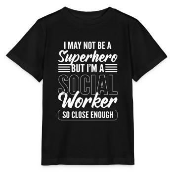 Superhelden-Sozialarbeiter Berater - Stanley/Stella Kinder T-Shirt MINI CREATOR  - Schwarz - Vorne - Mikhail (115cm)