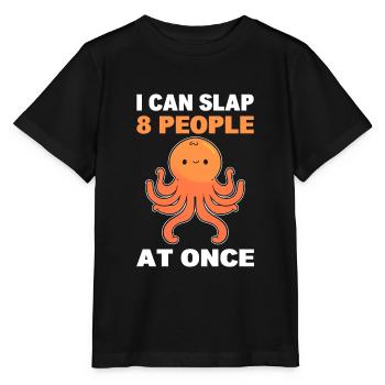 Funny ocean animal fisherman - Stanley/Stella MINI CREATOR Kids’ T-Shirt - black - Front - Mikhail (115cm)