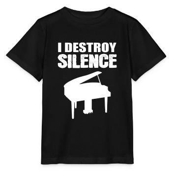 I Destroy Silence Pianist - Stanley/Stella Kinder T-Shirt MINI CREATOR  - Schwarz - Vorne - Mikhail (115cm)