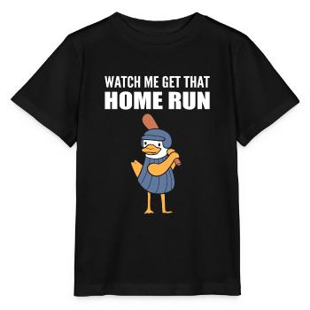 Ente spielt Baseball - Stanley/Stella Kinder T-Shirt MINI CREATOR  - Schwarz - Vorne - Mikhail (115cm)