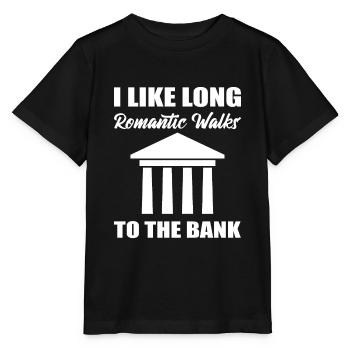 I Like Long Romantic Walks To The Bank Manager - Stanley/Stella Kinder T-Shirt MINI CREATOR  - Schwarz - Vorne - Mikhail (115cm)